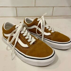 Vans Mustard and White Like New Shoes